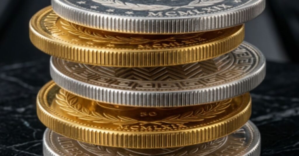 _A Large Coin Stack (4–5 Coins)