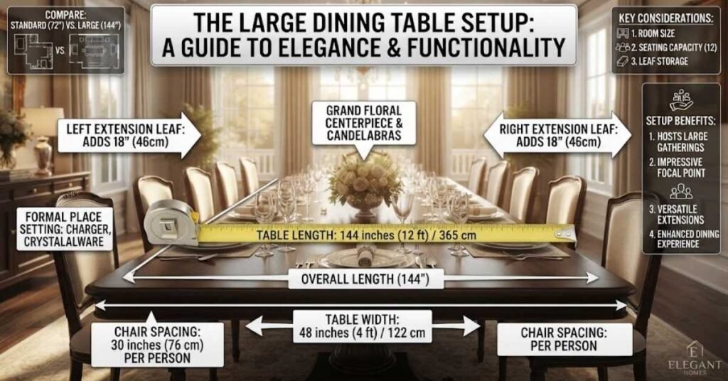Large Dining Table Setup