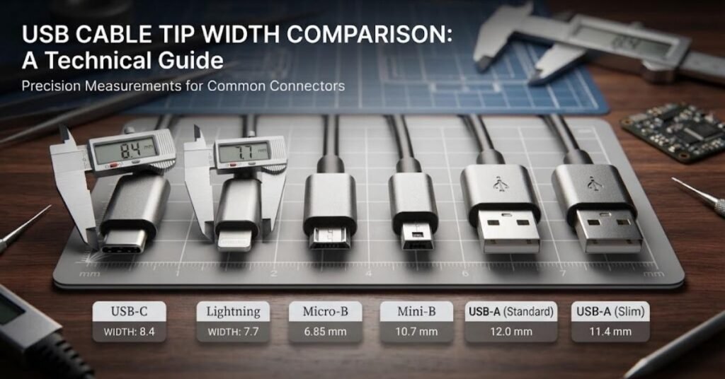 USB Cable Tip Width