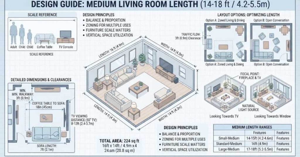 Medium Living Room Length